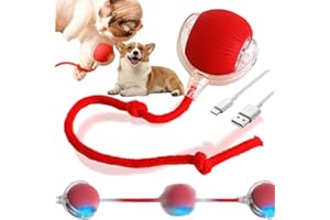 Koujut Dog Toys Interactive Dog Toys, 2025 Upgraded Interactive Rolling Ball, Cat Toys Peppy Pet Ball for Dogs, Electric Rolling Ball Dog Toy, Interactive Cat Toys Self Moving Dog Toys (Red)