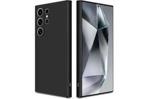 GiiYoon Silicone Case Compatible with Samsung Galaxy S24 Ultra, Full Body Silky Soft Touch Phone Case with Camera Protection, Shockproof Cover with Microfiber Lining, Black