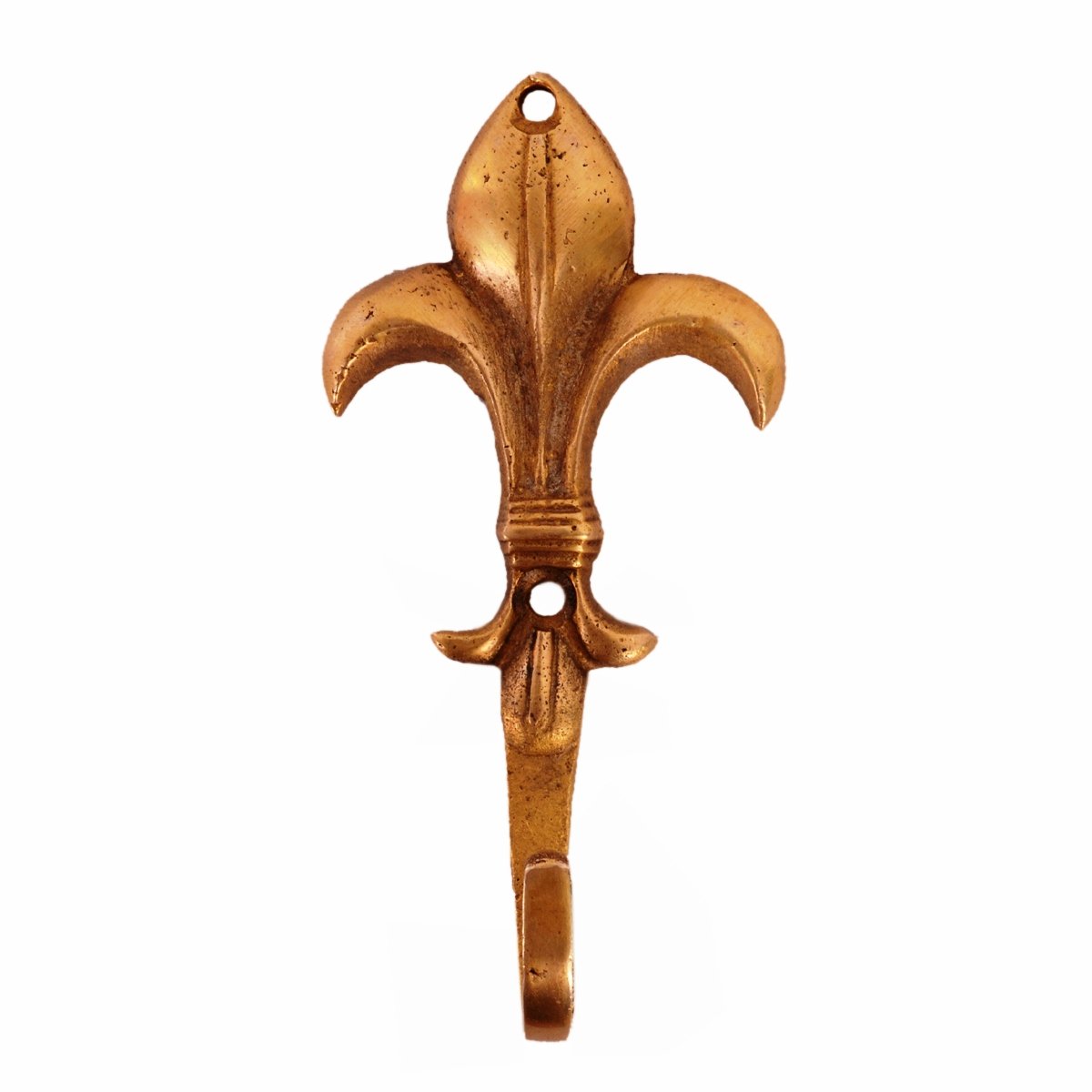 Purpledip Brass Wall Hook Hanger for Keys, Clothes 'Flower Bloom'; Vintage Design Wall Decor (11125)