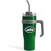 The Memory Company Officially Licensed NFL 40oz Slim Tumbler - Double-Wall Insulated Stainless Steel Travel Mug, Leak-Proof Design With Straw, Team Color Game Day Cup for Hot & Cold Beverages