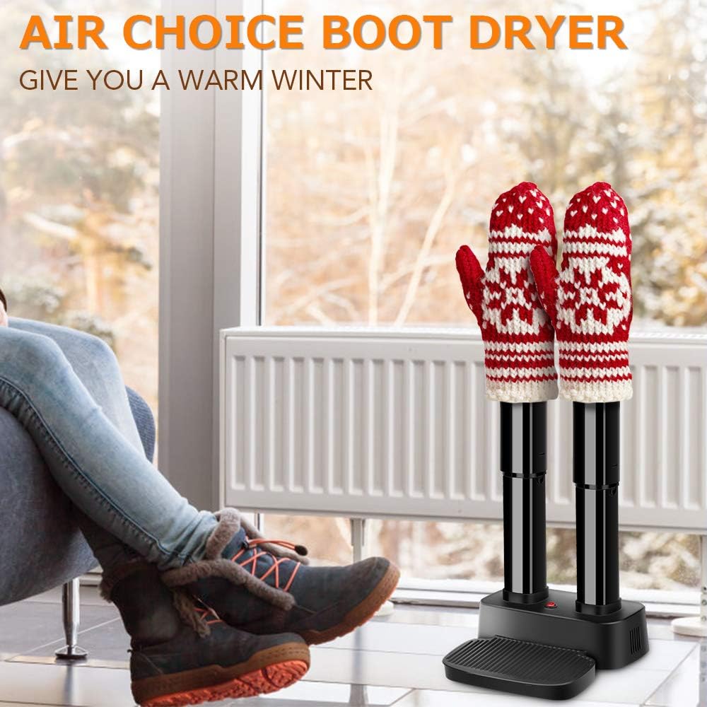 Boot Dryer - Electric 2 Shoe Dryer with Adjustable Angle & Detachable Tube, Quick Drying, Easy Control, Space Saving & Super Quiet Portable Boot Warmer Dryer for Shoes, Boots, Glove, Ski, Socks: Home & Kitchen