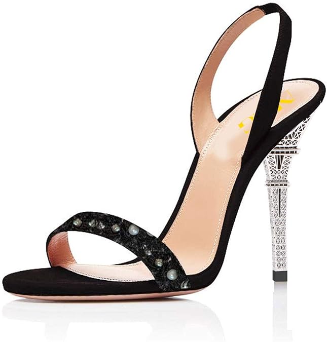 high heel strappy slingback sandals