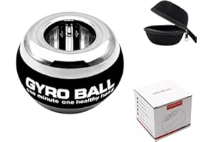 SUMMERLANGUAGE Torque Ball Hand Exerciser, Metal Weighted Wrist Power Gyro Ball, Curaball Grip Strength Trainer, Hand Strengthening Devices, Finger Exerciser, Auto-Start Gyroscopic with Colorful Lighting