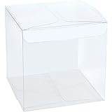 LaRibbons 30Pcs PET Clear Box, Transparent Boxes, Candy box, Clear Gift Boxes for Wedding, Party and Baby Shower Favors, 3"L 
