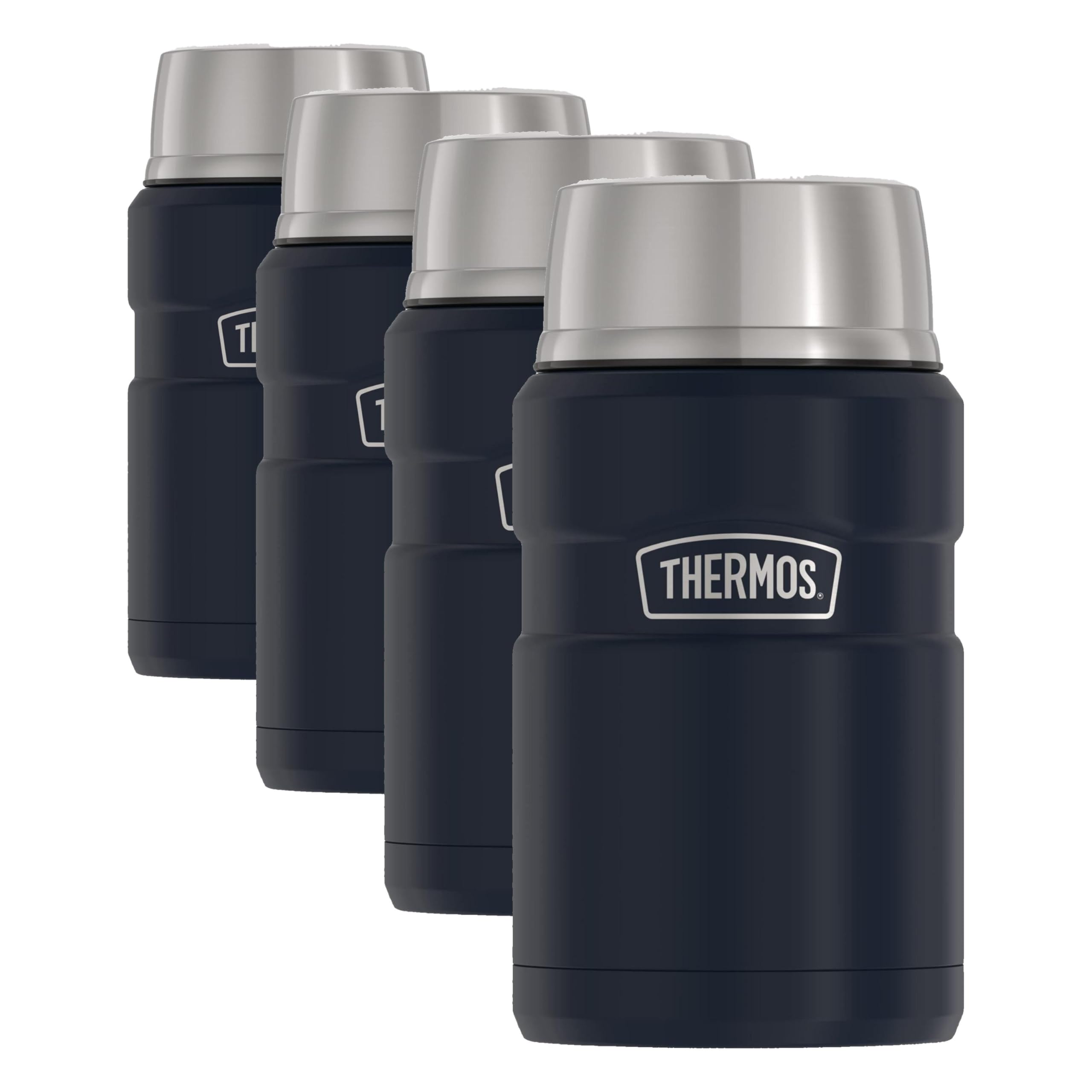 THERMOS Stainless King Vacuum-Insulated Food Jar, 24 Ounce, Midnight Blue (Pack of 4) Image
