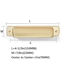 khtumeware 10 Pack 3" Drawer Pulls Brushed Brass