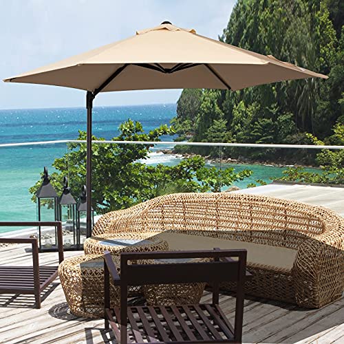 JEAREY 9FT Offset Cantilever Patio Umbrellas Heavy Duty Outdoor Hanging