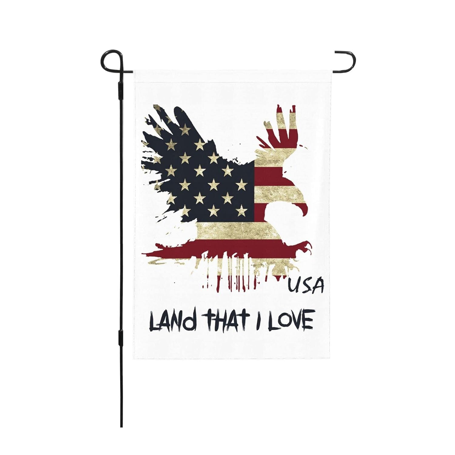 PrelerDIY Garden Flag - Yard Flags 12.5 X 18 Inch Double Sided Small Decorative Outdoor Flags Home Décor Banners, Land That I Love Eagle Fly