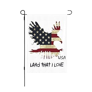 PrelerDIY Garden Flag - Yard Flags 12.5 X 18 Inch Double Sided Small Decorative Outdoor Flags Home Décor Banners, Land That I Love Eagle Fly