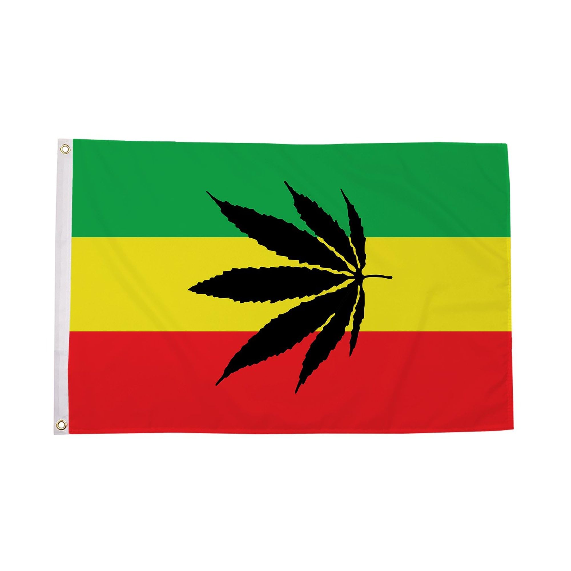 Flagtex Cannabis Reggae Flag 5ft x 3ft Large Flag 150cm x 90cm | Premium Woven Polyester with Brass Eyelets | Indoor Outdoor Garden Display Wall Hanging