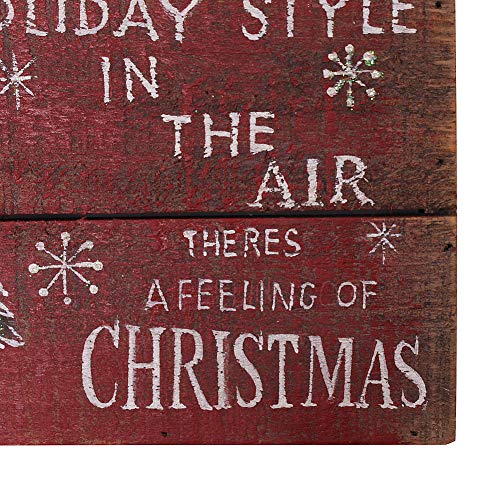 YK Decor Christmas Wood Plaque Decorative Wall Plaque Sign with Saying Rustic Pallet Wall Art Sign (Color C-8x8)