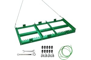 Heavy Duty Drag Harrow Driveway Grader 4ft Lawn Leveler with 6.5 FT Wire Rope for Gravel & Lawn (4FT 45LBS)