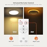 Matane LED Ceiling Light Dimmable 18W with Remote 3000K-6500K Round 8.7 in view 3