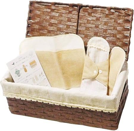 Amazon アメリ 布ナプキン プチおためしセット フタ付収納かご セット カゴ ブラウン Ameri 布ナプキン