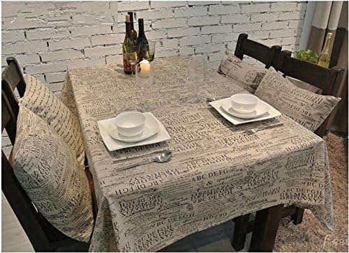 KINGDESON Cotton Linen Rectangle Retro Newspaper Print Tablecloth Multi Sized Multi Size