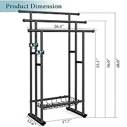 Kayfia 40" H Free Standing Towel Rack, 3 Tier Alloy
