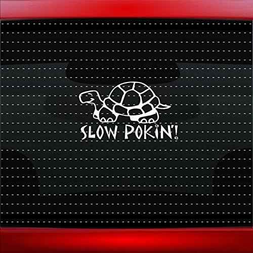 Noizy Graphics Slow Pokin' Turtle Cute Funny Cruising Car Sticker Truck Window Vinyl Decal Color LIGHT GRAY