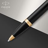 Parker IM Ballpoint Pen Black Lacquer Gold Trim Medium Point Blue Ink Gift Box view 4