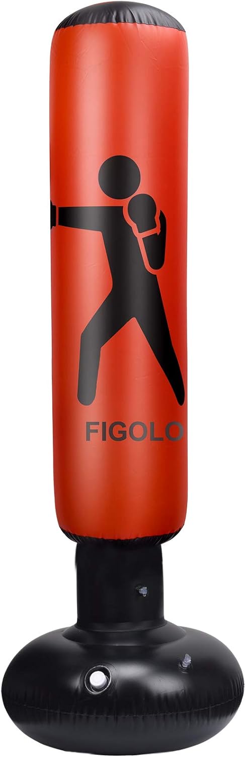 FIGOLO 63inch Inflatable Kids Punching Bag–Freestanding Punching Bag, Punching Bags, for Karate, Taekwondo, MMA, and Stress Relief for Children for Kids : Sports & Outdoors