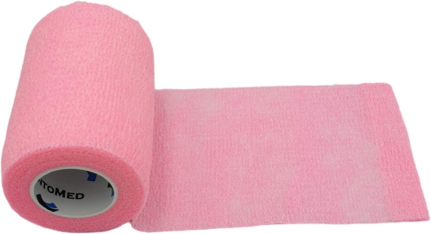 PintoMed Pink 6 x 7.5cm x 4.5m Cohesive Bandage, Self-Adhesive, Stretchable, Non-Woven, 95% Latex Free, 6 Count - Image 4
