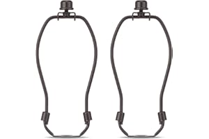 6 inch Lamp Shade Holder, Lamp Harp Includes Standard Saddle Base and Solid Metal Lamp Finial, Detachable Heavy Duty Lampshad