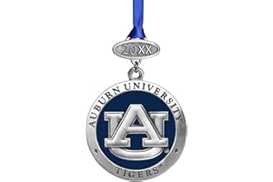 Heritage Pewter Tigers of Auburn Class of 2025 Ornament | Graduation Gift | Hand-Sculpted Christmas Tree Ornament | Intricately Crafted Metal Pewter Alma Mater Inlay
