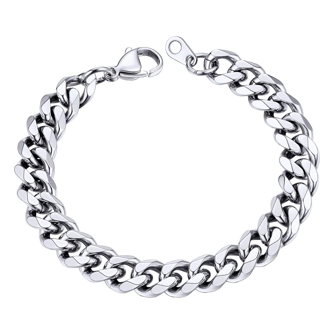 U7 Chunky Silver Bracelets Hand Chain Man Bracelet Mens Jewellery