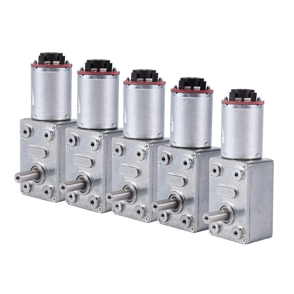 FTVOGUE Motore DC Motor 12V Motoriduttore a vite senza fine con innesto a vite senza fine con Encoder Srong autobloccante(100RPM