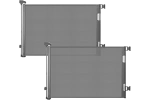 Veraste (2 Pack) Retractable Baby Gate for Doorways and Stairs, Mesh Safety Gate for Pet, Indoor & Outdoor Use, One-Hand Operation, Easy Installation, 33.6" Tall, Expands to 55" Wide（Grey,33.6"x55"