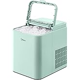 Midea MERI26B1AGN Countertop Bullet-Ice Maker, 8 Ice Bullets Ready in 6 Minutes, 26lbs/24H, Self-Cleaning Function with Ice Scoop and Basket for Home/Office/RV
