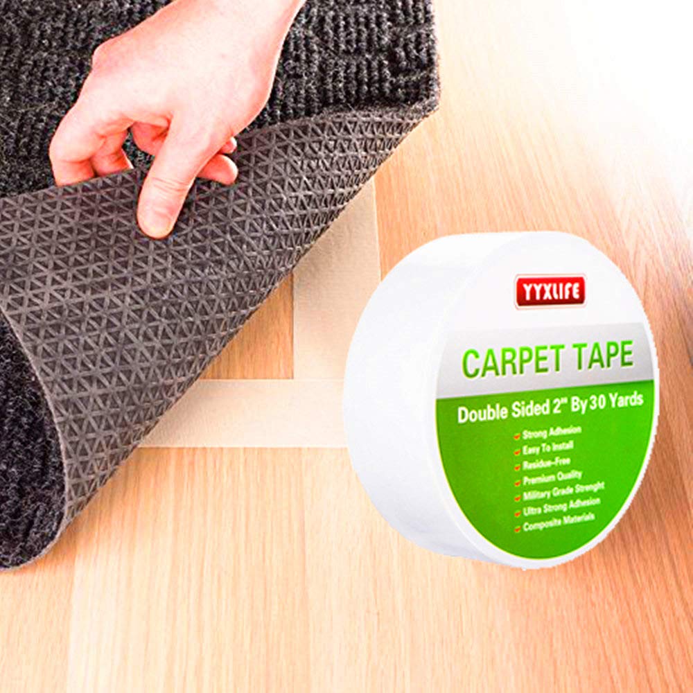 YYXLIFE Double Sided Carpet Tape For Area Rugs Carpet Adhesive Rug