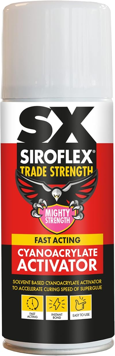 Siroflex SX Cyanoacrylate Superglue Activator Low Viscosity 400ml Bonding Aid