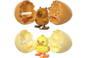 Wind-Up Animal Hatching Surprise Egg Reusable Pop Open & Walk 4 Assorted Animals,Boom Easter Eggs that Pop Open to Walking Di