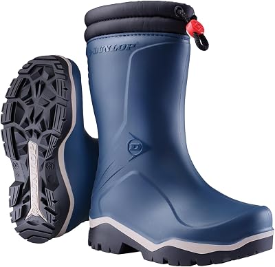 Dunlop Blizzard Kids Winter Boots Unisex Blue Waterproof Fur Lined EU26 UK8