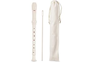 QIELIZI Recorder Instrument for Beginner Kids Adults,8-Hole Soprano Descant Recorder Music Flute with with Cleaning Rod & Bag For School Student Home Entertainment(2-White)