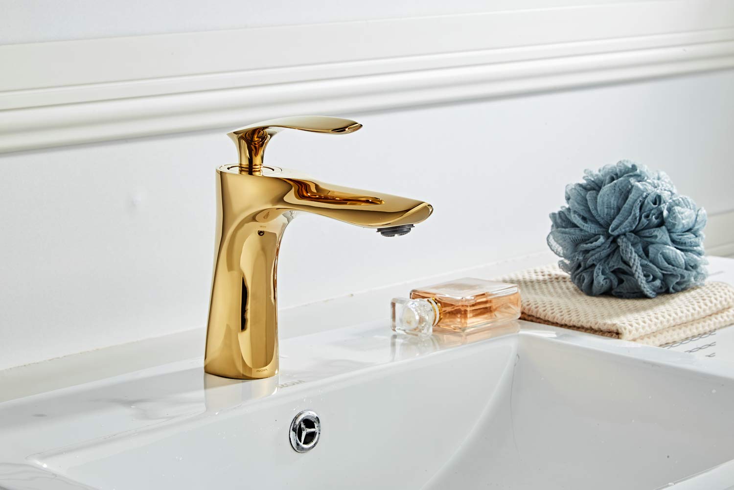 Grifo Del Lavabo Del Ba ntilde o Acabado En Cromo Dorado Solo Mango Un