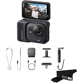 Insta360 GO Ultra Creator Bundle Midnight Black - Tiny Mighty Hands-Free 4K Cam, Lightweight, Low Light Excellence, Mount Anywhere, FlowState Stabilization, 200 Min Battery Life