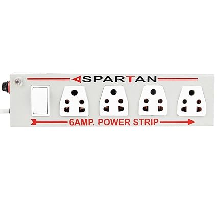 Spartan Power Strip 6A 4-Socket Extension Cord (White)