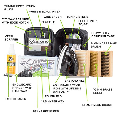 Demon Park Ranger Ski & Snowboard Tuning Kit with Iron, 1lb Wax Block