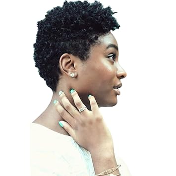 Segolike 8 Inches Heat Resistant Very Short Black African American