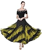 Z&X Women's Ballroom Dance Skirt 6 Tiered Long