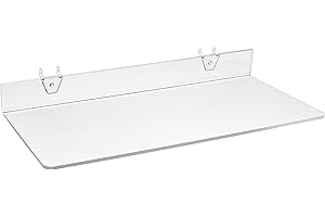 Azar Displays 556014 Clear Acrylic Shelf for Pegboard or Slatwall (4 Pack), 16" W x 8"D