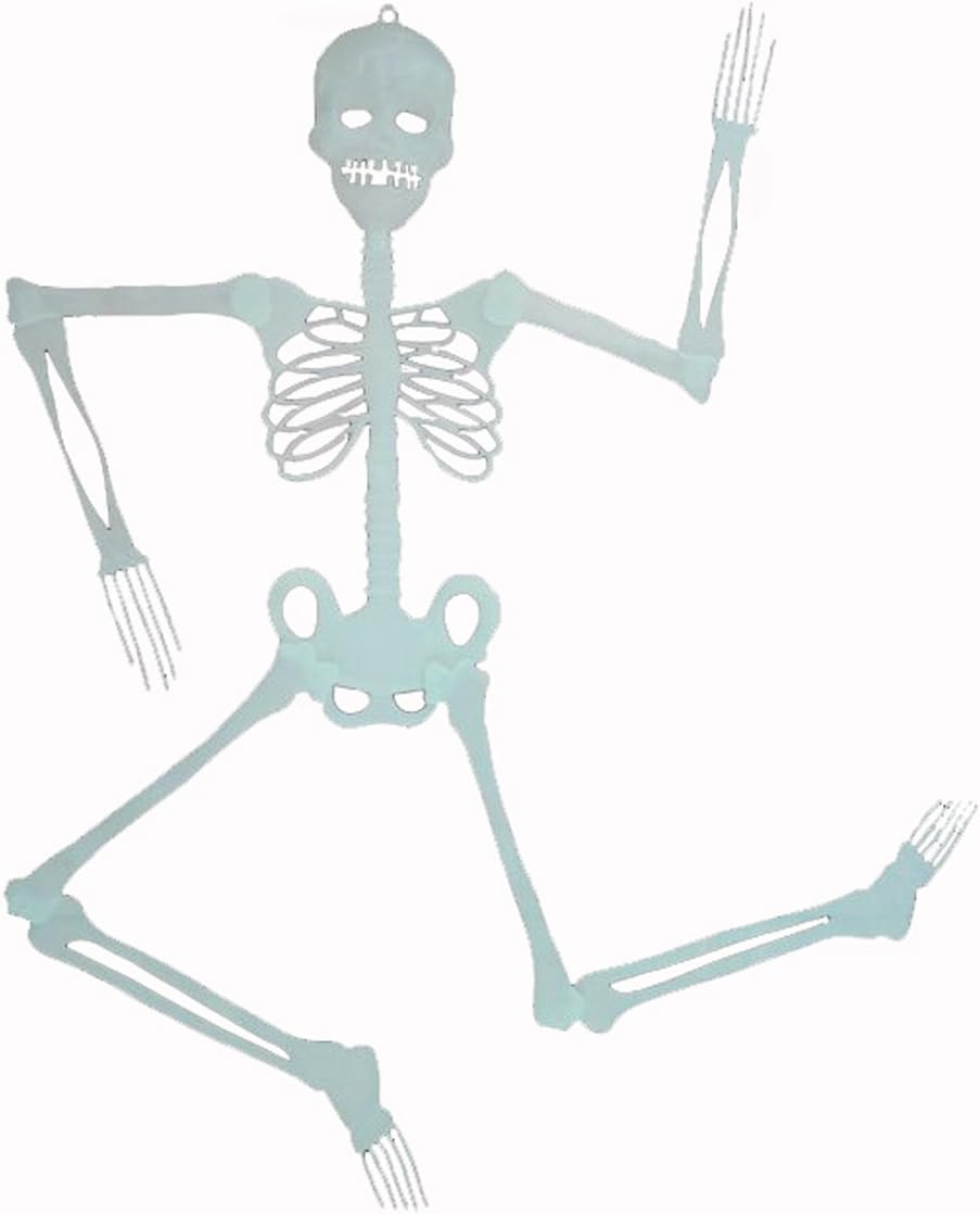 Inxens Glow in The Dark Plastic Skeleton for Halloween Party Decoration