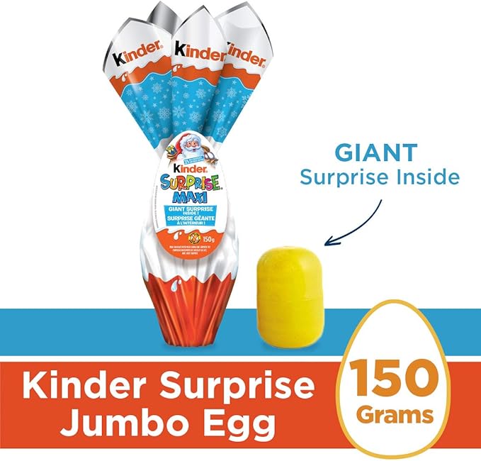 Kinder Surprise Maxi Classic Egg with Surprise Toy, Jumbo Chocolate Egg