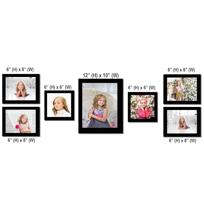 Buy Clixicle Photo Frame Wall Decor Collage Black Set Of 7 Free