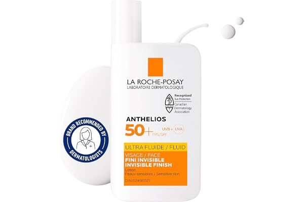 La Roche Posay Anthelios Ultra Fluid Face & Body Sunscreen SPF 50+, High UVA UVB Protection, Invisible Matte Finish, Water &