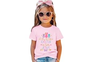 KNEYATTA Easter T Shirt for Baby and Toddler Girls Silly Rabbit Easter Graphic Tee Casual Short Sleeve Tops