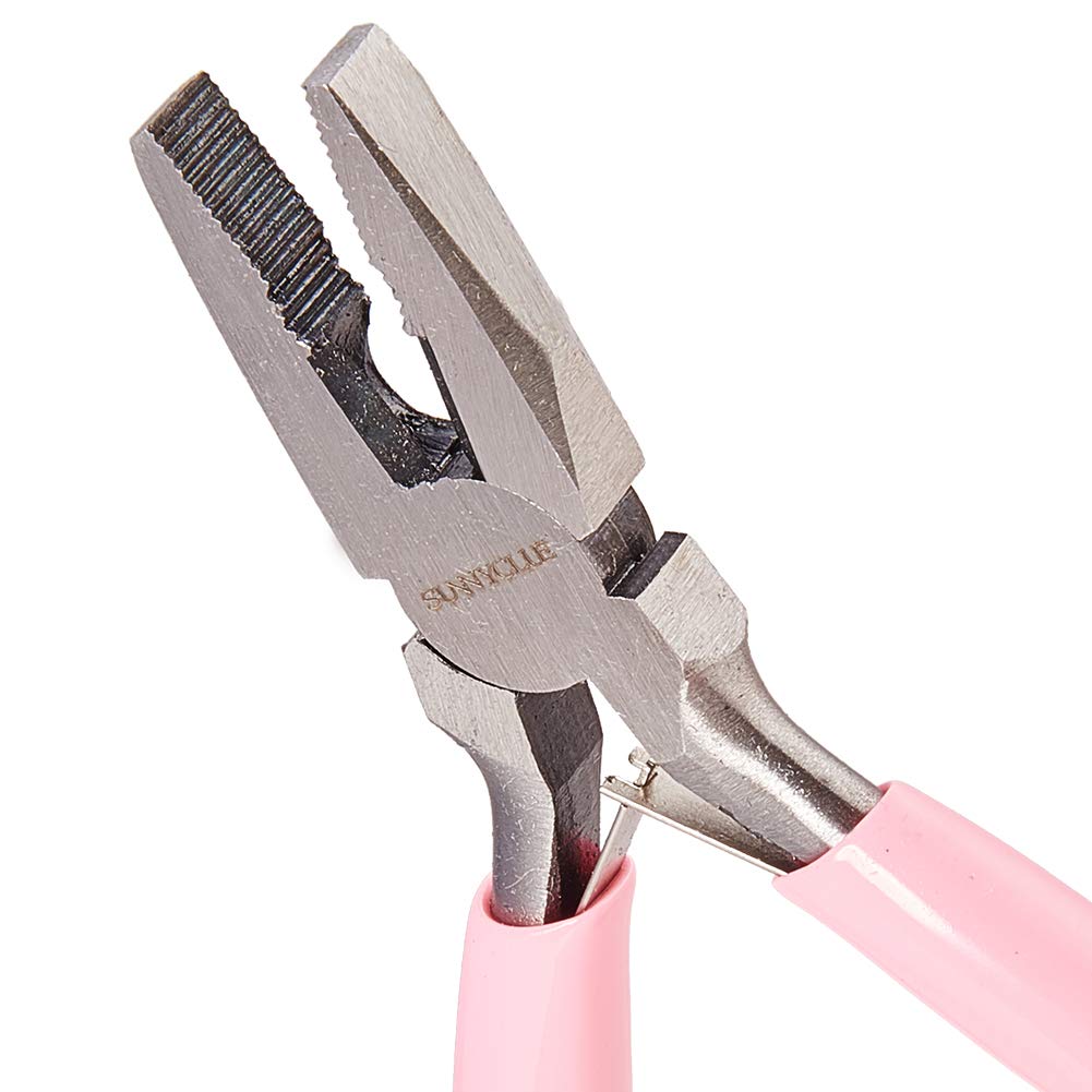 SUNNYCLUE 4.5 Inch Wire Cutter Pliers Wire Cutter Precision Beading Pliers Jewelry Wire Looping Bending Tools for DIY Jewelry Making Hobby Projects Pink