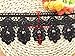 9.5CM Width Europe Floral Venise Pattern Inelastic Embroidery Trims,Curtain Tablecloth Slipcover Bridal DIY Clothing/Accessories.(2 Yards in one Package) (Black)