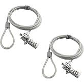 AOMGD 2 Pcs Laptop Lock Notebook Combination Lock Security Cable | 6-Foot, 4 Digit Password Protections, Theft Deterrent, Suitable for 3x7mm Keyholes